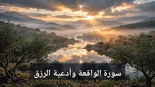 سورة الواقعة مكررة للحفظ مع أدعية الرزق مكتوبة