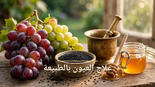علاج أمراض العيون بالطبيعة: فوائد العنب والحبة السوداء للنظر