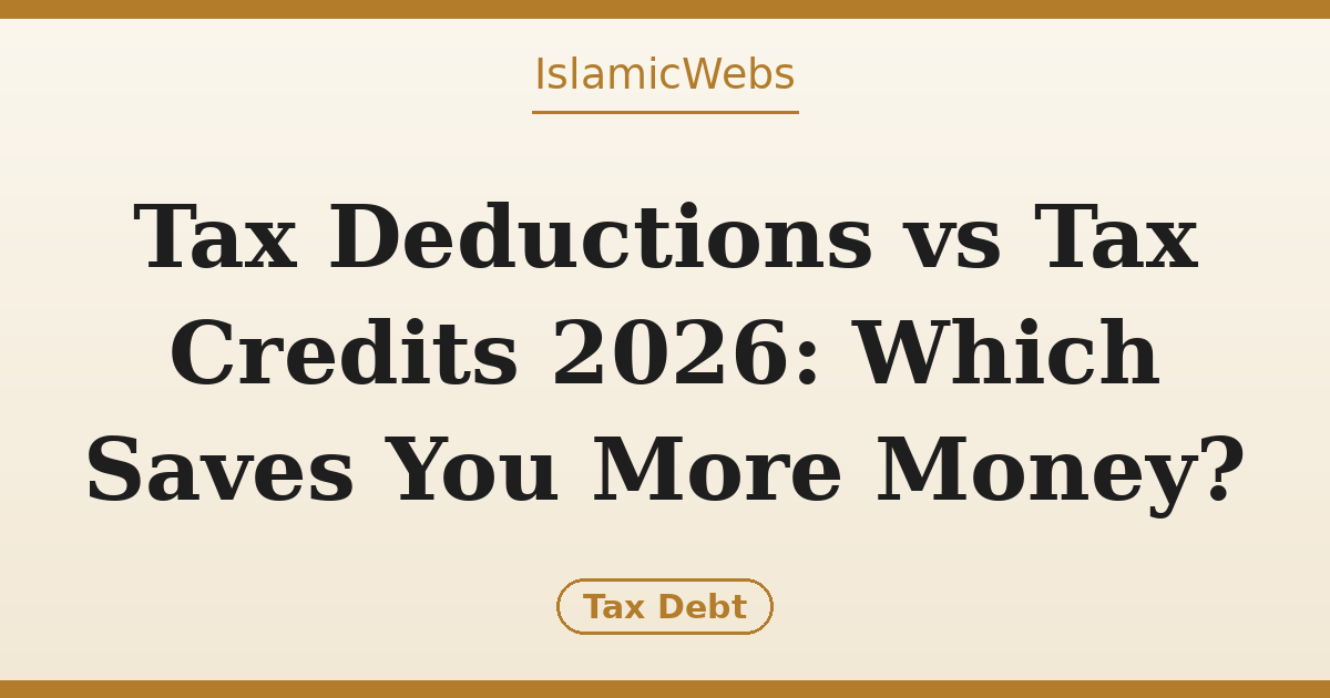 Tax Deductions vs Tax Credits 2026: Which Saves You More Money?